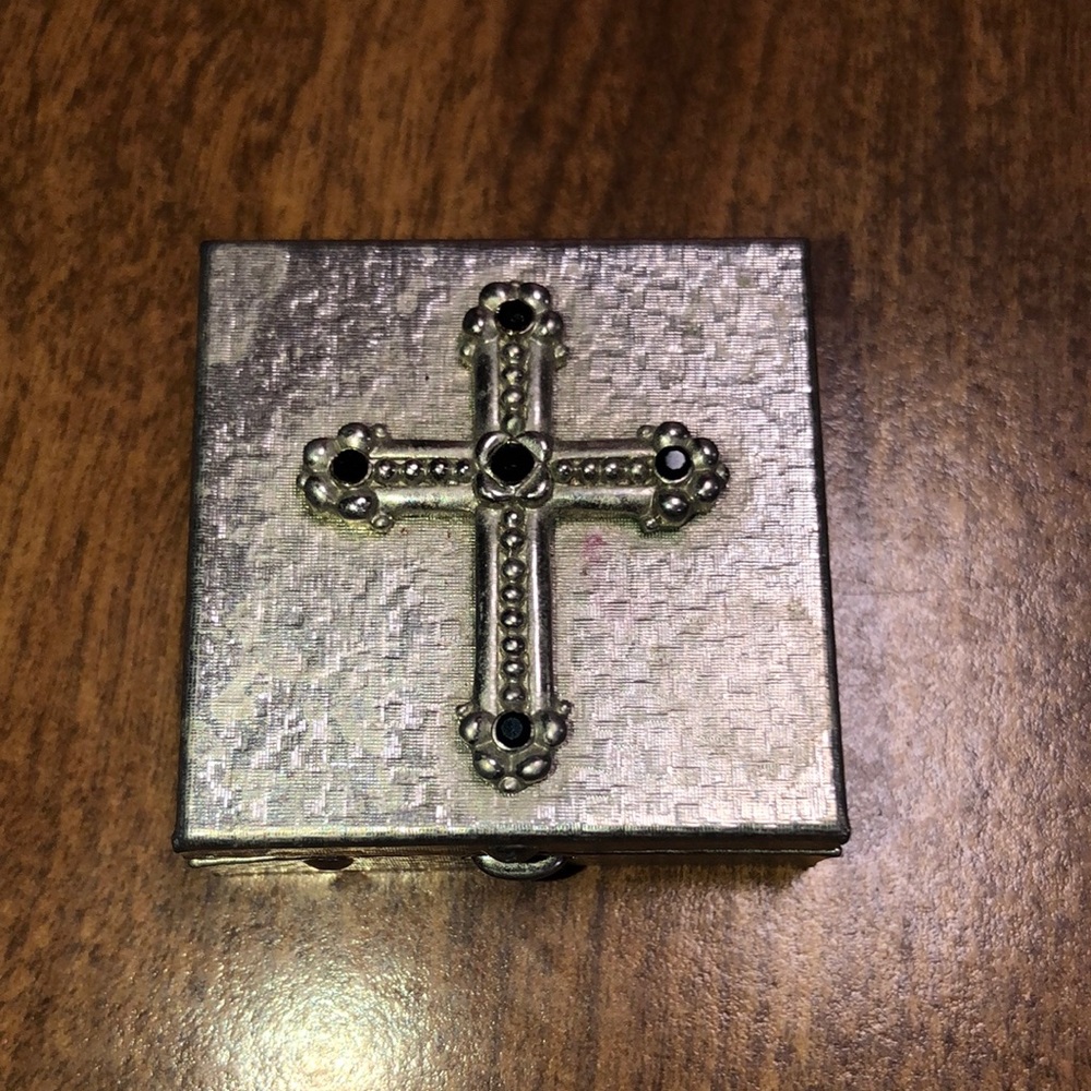 Silver Box with Cross Design